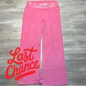 Vintage Y2K EckoRed Velour Pants, Barbie Pink- Size S